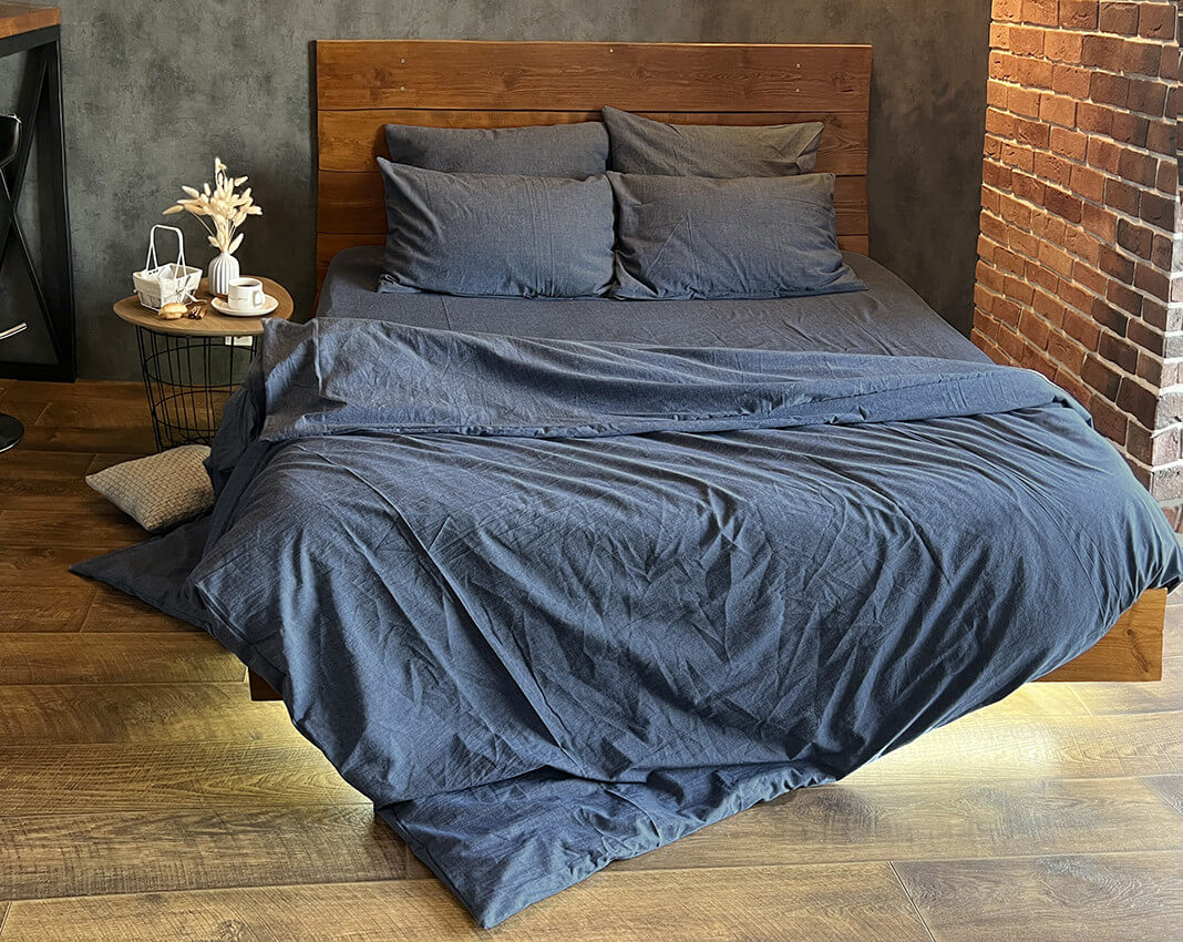Комплект постельного белья "Джинсовый меланж" 2 сп. евро